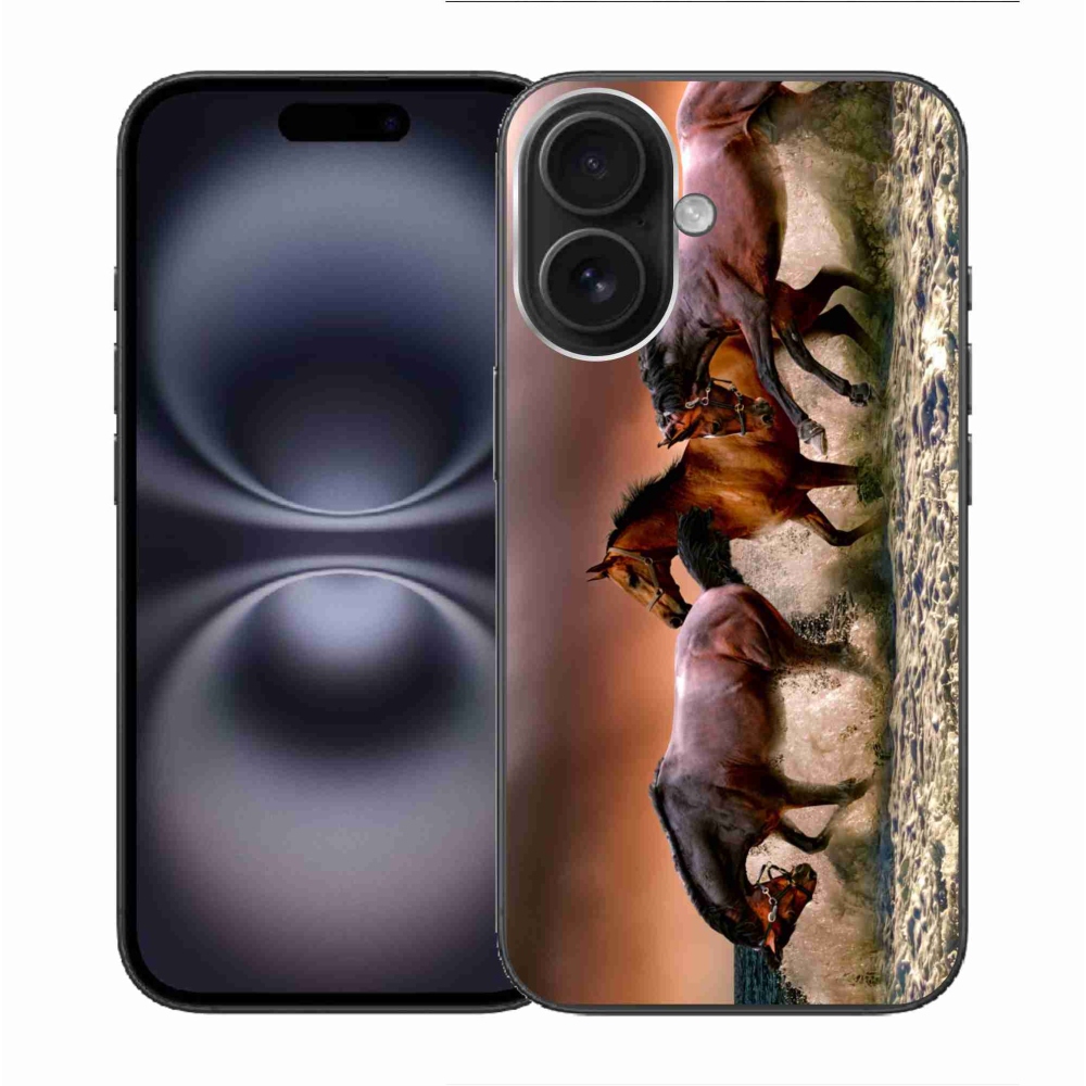 Gél tok mmCase iPhone 16-hoz - lovak 1