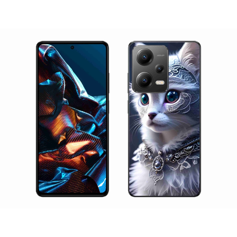 Gél borítás mmCase a Xiaomi Redmi Note 12 Pro 5G-hez - fehér macska