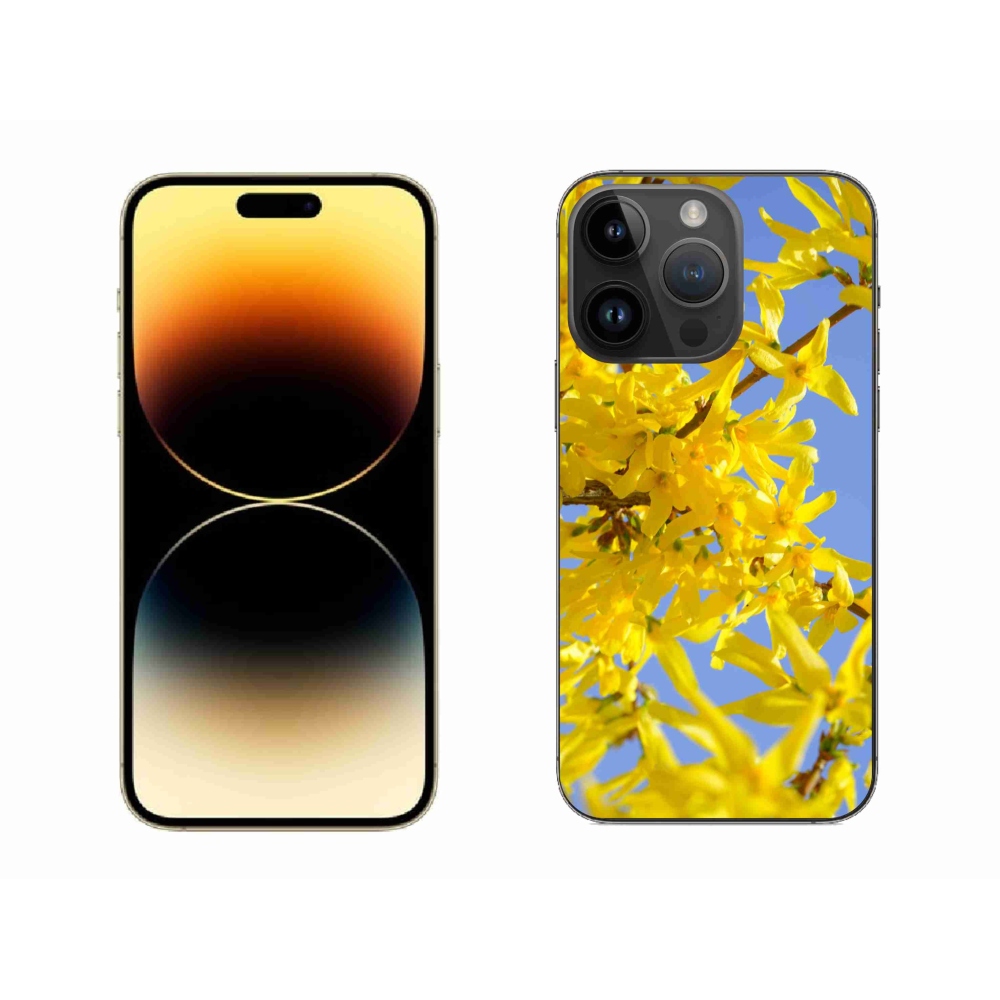 Gél védőhuzat mmCase iPhone 14 Pro Max készülékhez - sárga virágok