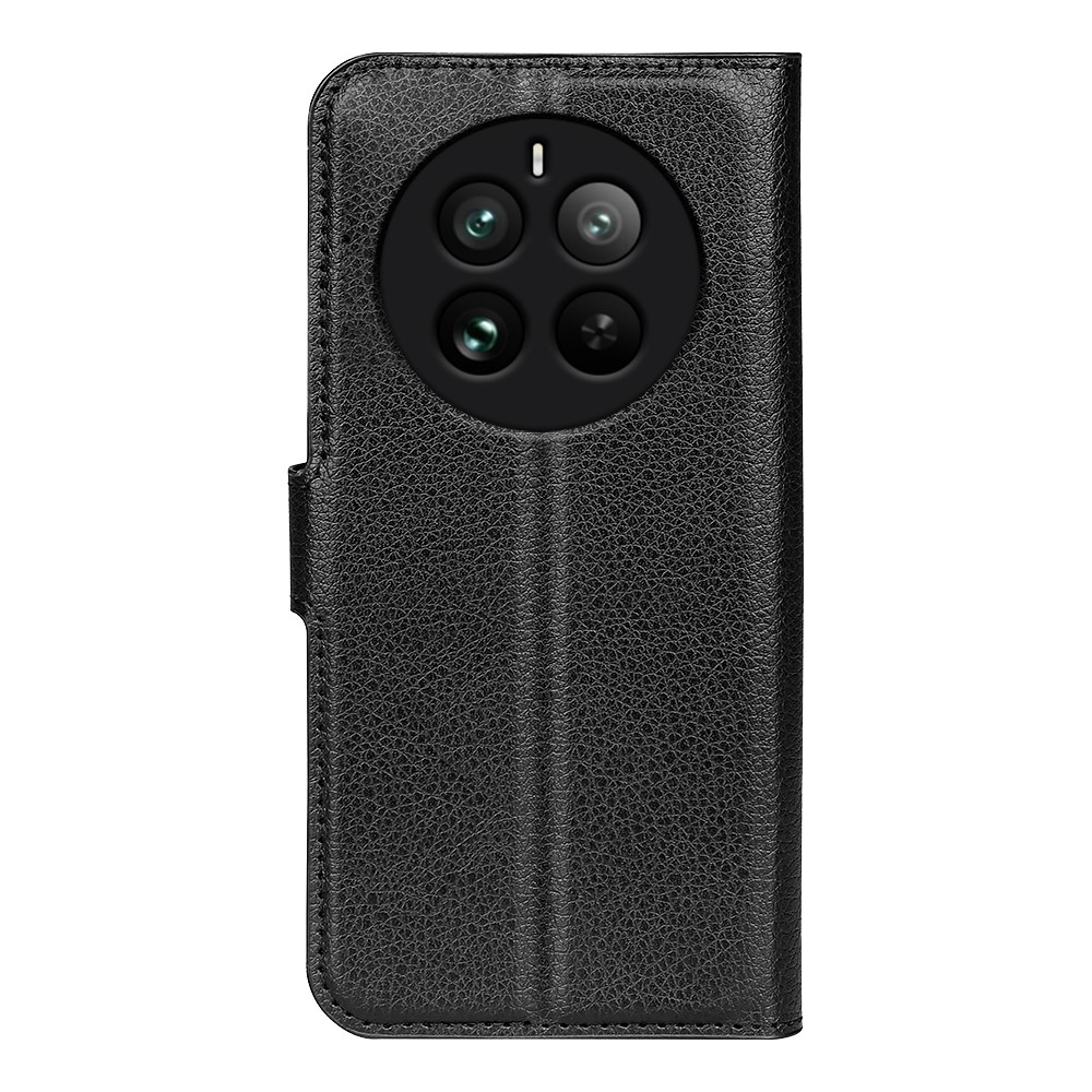 Litchi könyvtáska a Realme 12 Pro 5G/12 Pro+ 5G modellhez - fekete