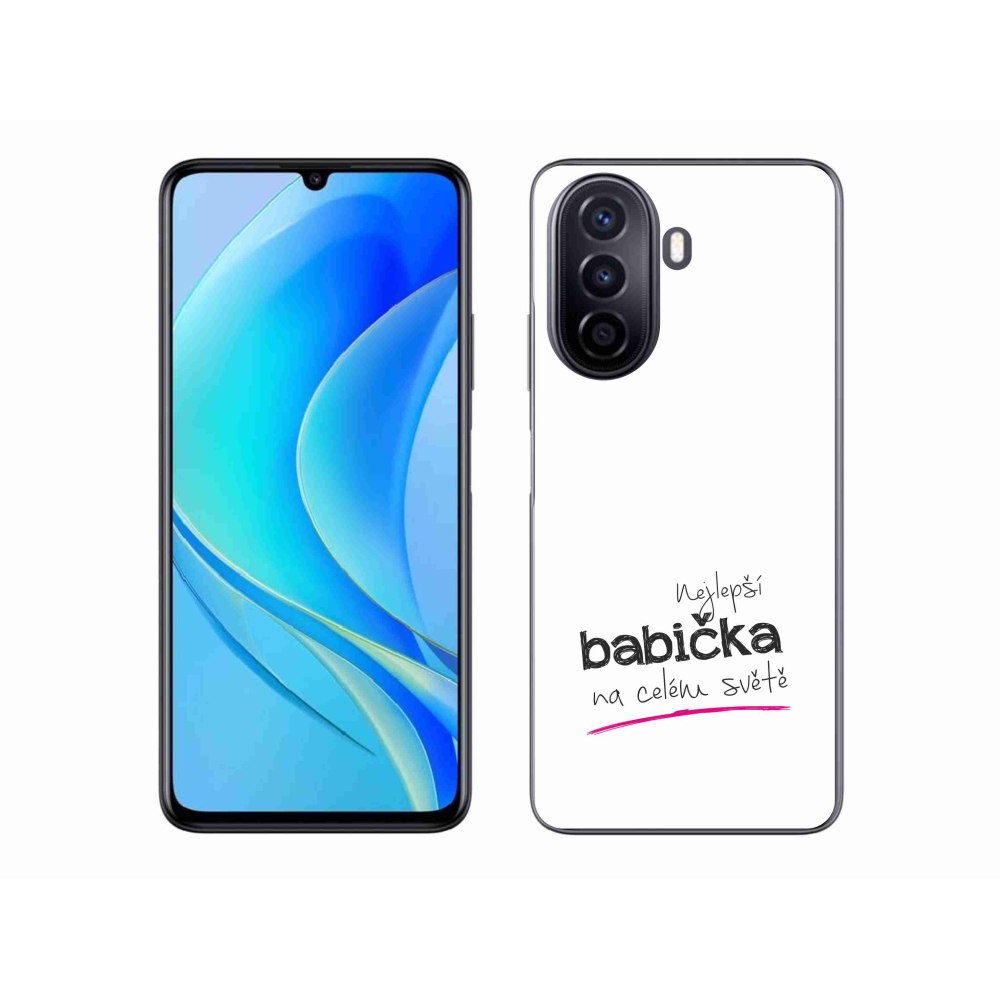 Gél borító mmCase a Huawei Nova Y70-en - a legjobb nagymama 4 fehér háttérrel
