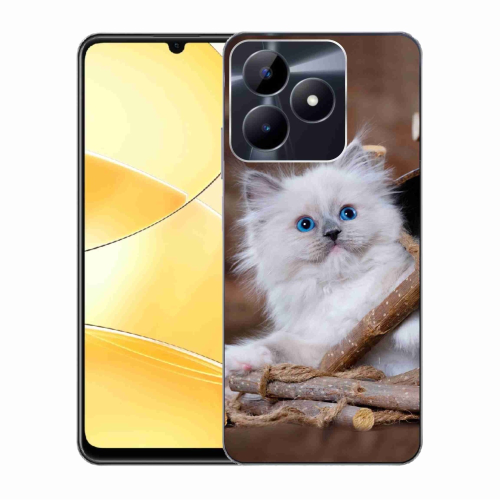 Zselés borítás mmCase a Realme C51/C53 készülékhez - fehér cica