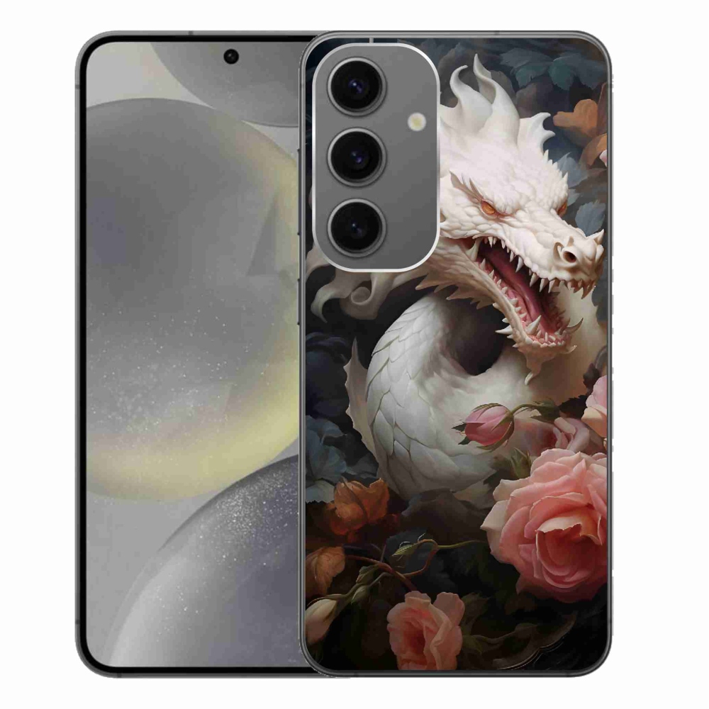Gél védőhuzat mmCase Samsung Galaxy S24+ - fehér sárkányhoz