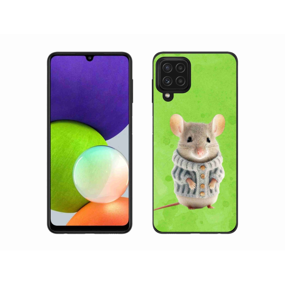 Gél borítás mmCase Samsung Galaxy A22 4G - egér pulóverben
