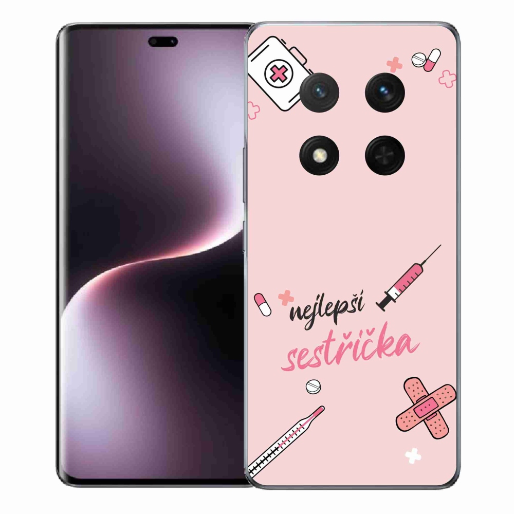 Gél borító mmCase a Honor Magic 7 Lite 5G-n - a legjobb kishúg rózsaszín háttérrel