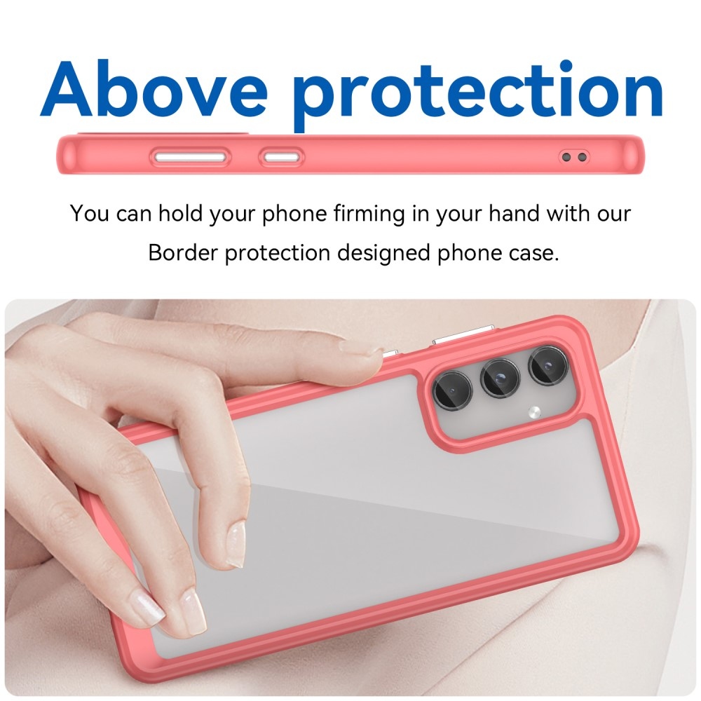 Gél tok kemény hátlappal Samsung Galaxy M55 5G készülékhez - piros