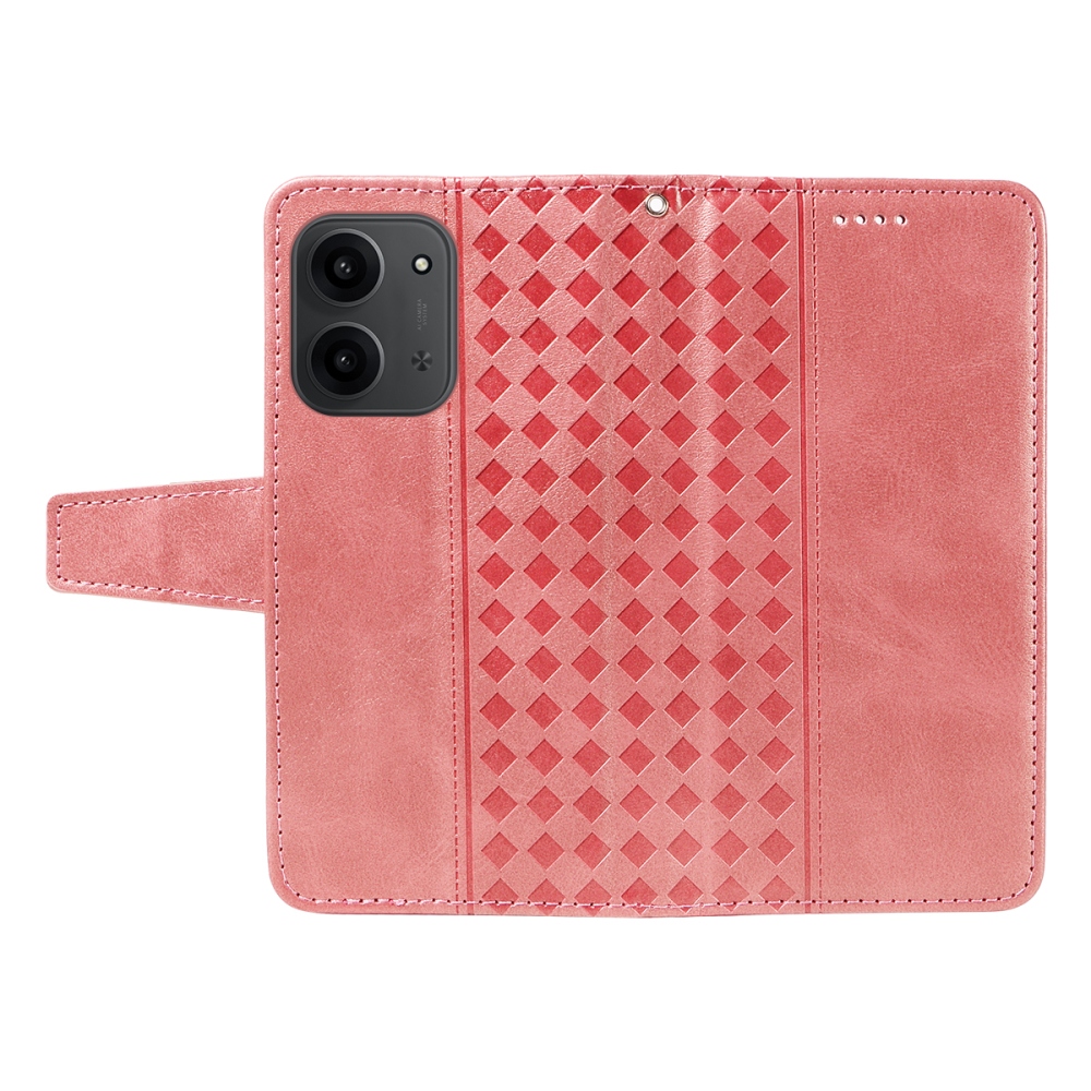 Rácsos könyv tok Xiaomi Redmi 15C 4G/5G (173mm) - rózsaarany
