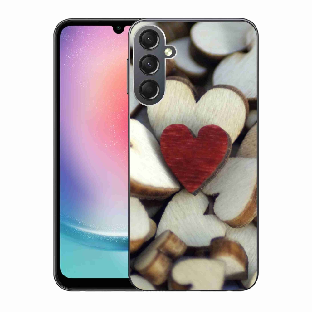 Zselés borítás mmCase Samsung Galaxy A24 készülékhez - gravírozott piros szív