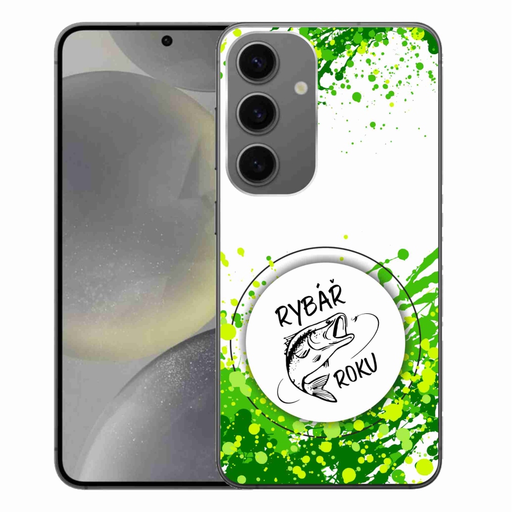 Gél borító mmCase Samsung Galaxy S24+ készülékhez - Az év halászának fehér háttere