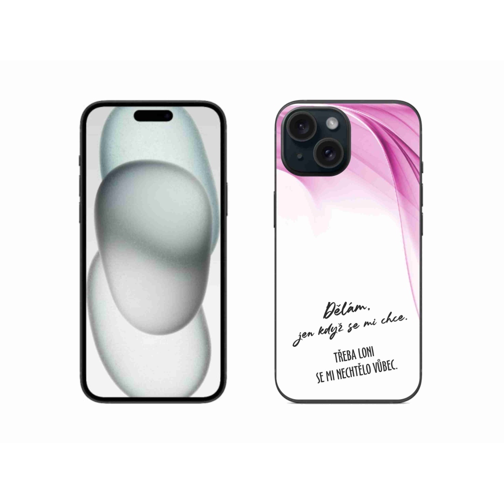 Gél borító mmCase iPhone 15 készülékhez - vicces szöveg 12 fehér háttér