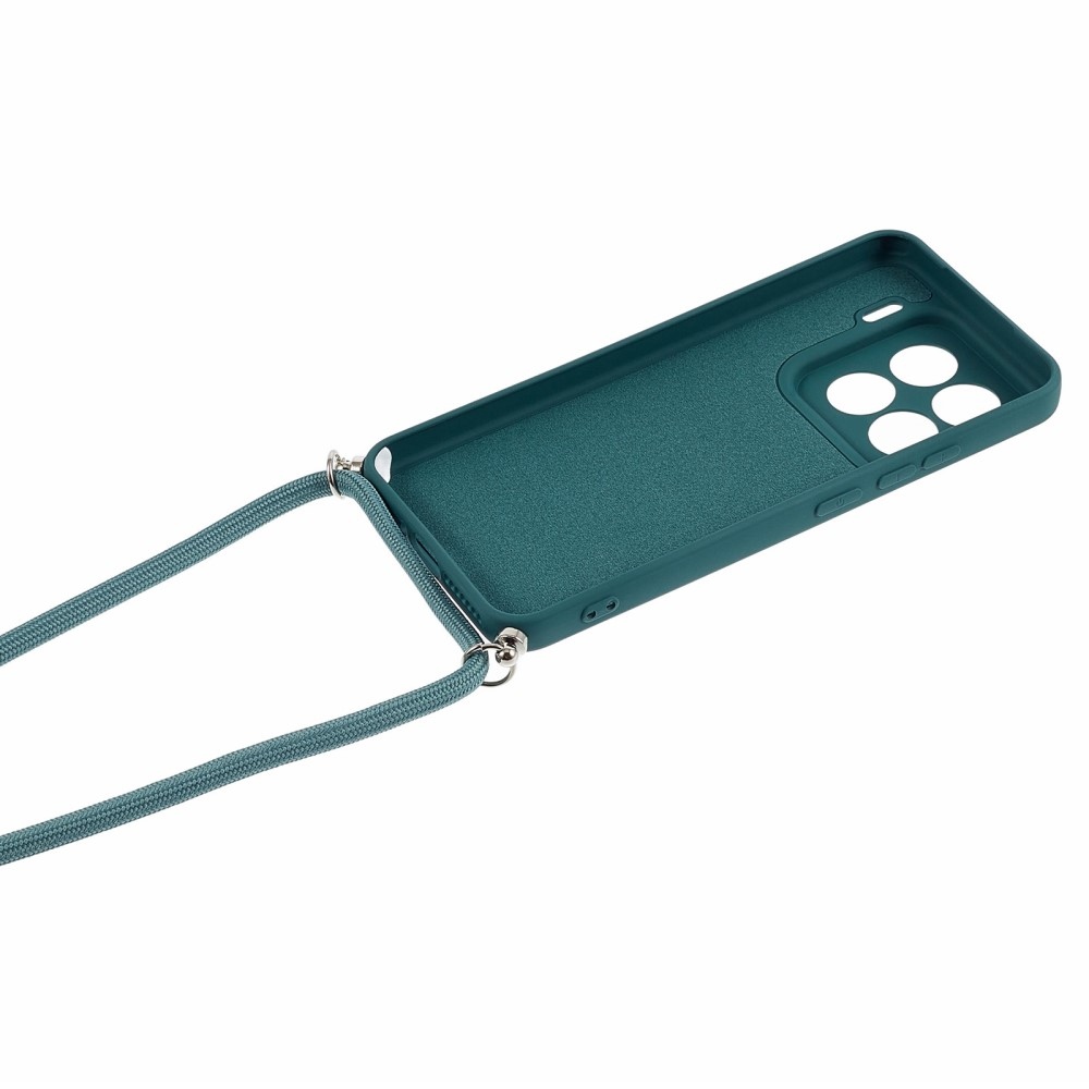 Bélelt zselés tok zsinórral Xiaomi 15 Pro-hoz - sötétzöld