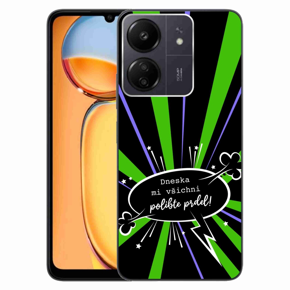 Gél borító mmCase a Xiaomi Poco C65/Redmi 13C-hez - vicces szöveg 15 fekete háttérrel
