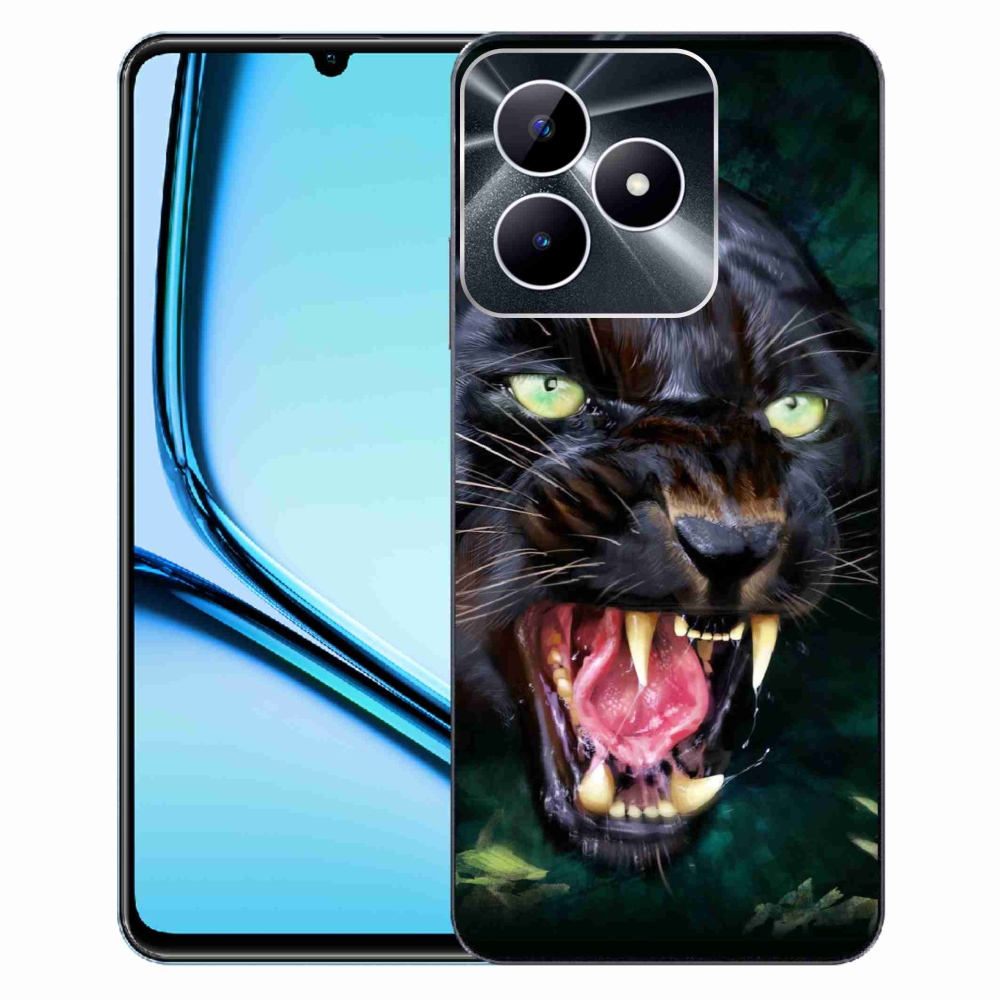 Zselés borító mmCase a Realme Note 50 készülékhez - dühös fekete párduc