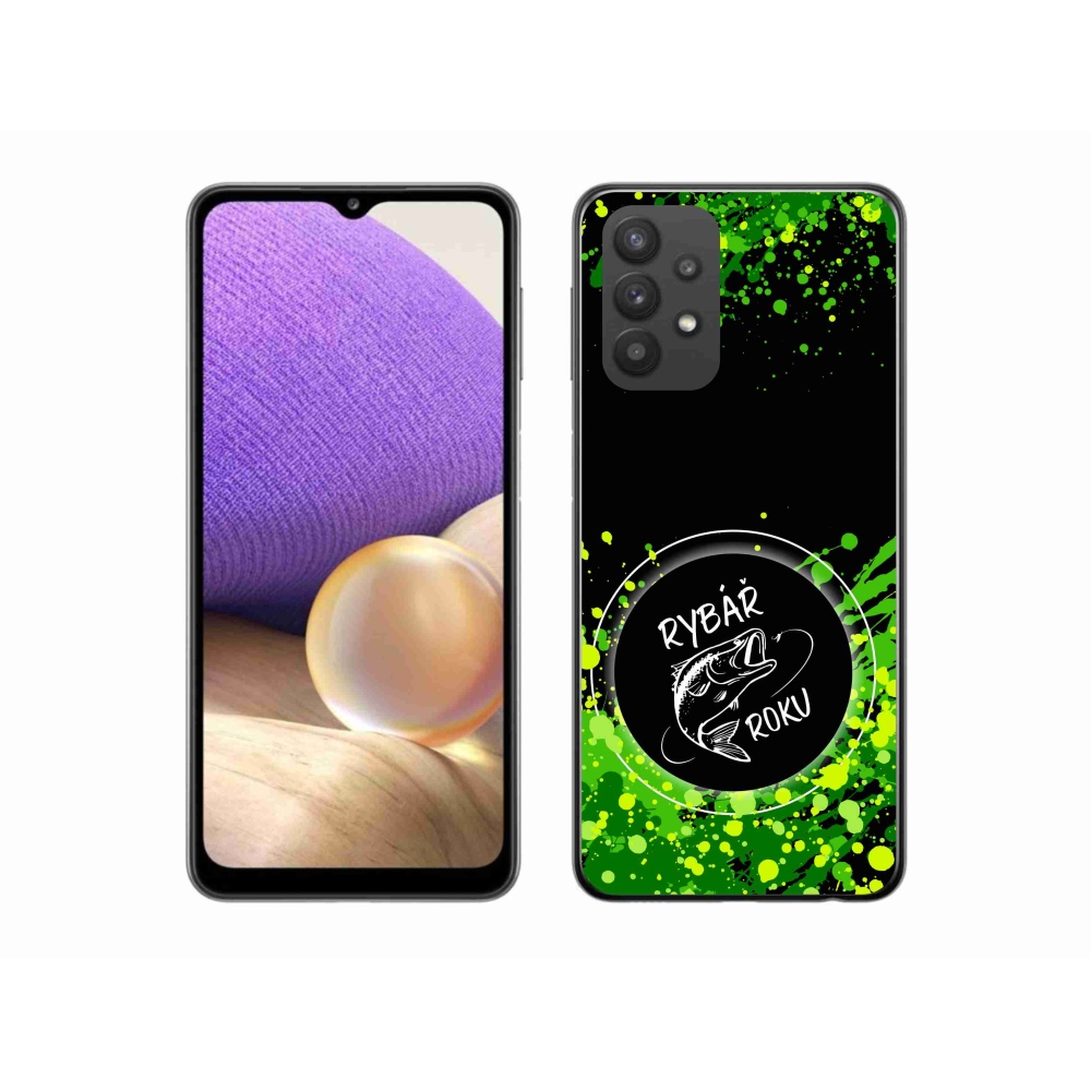 Zselés borító mmCase Samsung Galaxy A32 5G - Az év horgásza fekete háttérrel