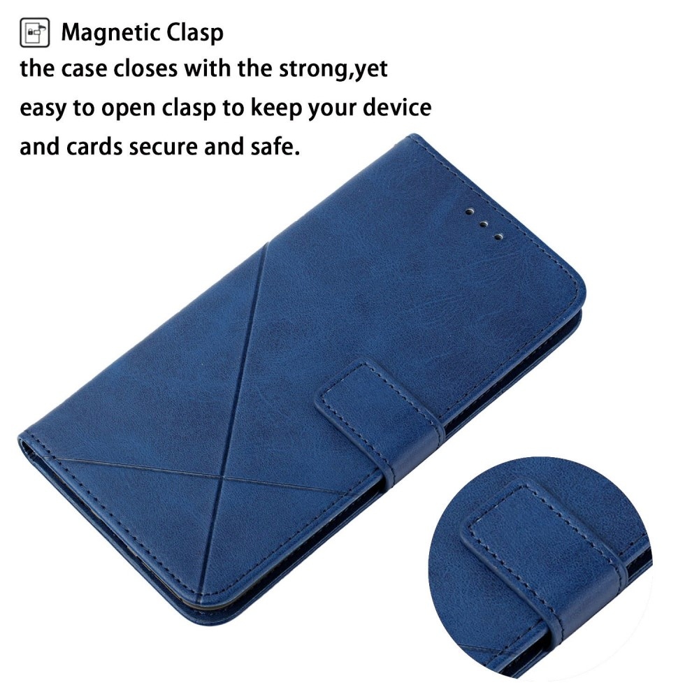 Vonalas könyv tok Xiaomi Redmi Note 14 5G-hez - kék