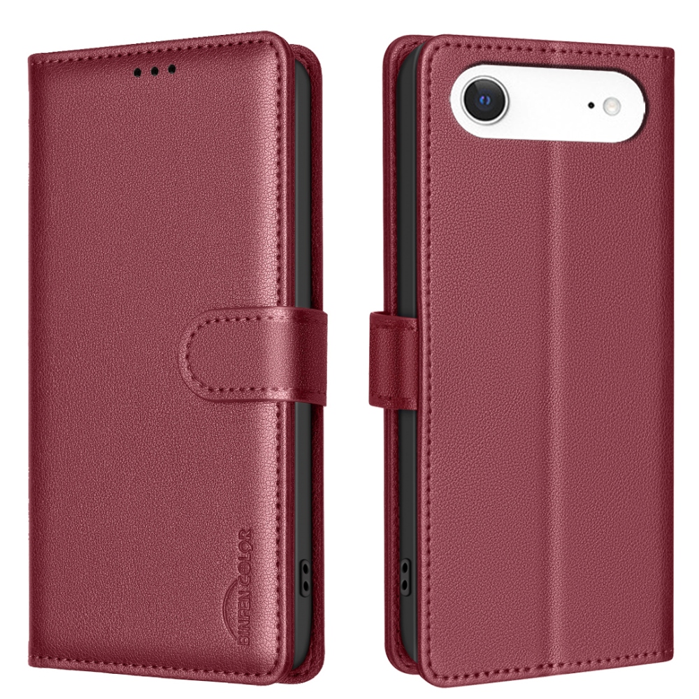 BINFEN könyvtáska iPhone 17 Air készülékhez - piros