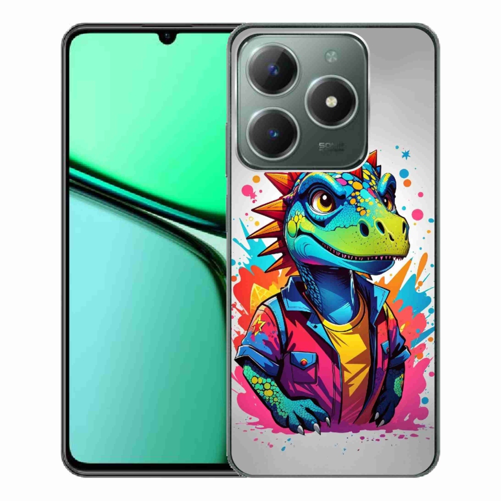 Zselés borítás mmCase a Realme C61 készülékhez - színes dinoszaurusz