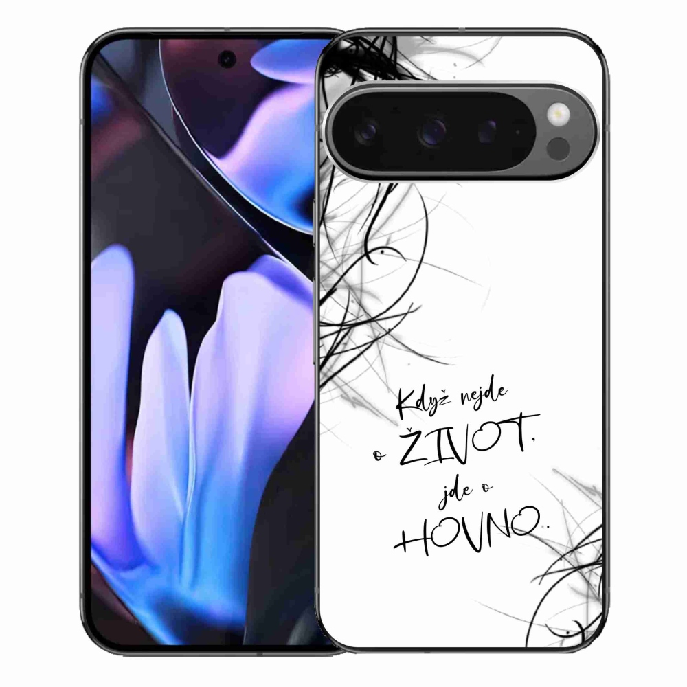 Gél borítás mmCase a Google Pixel 9 Pro XL-hez - vicces szöveg 16 fehér háttérrel