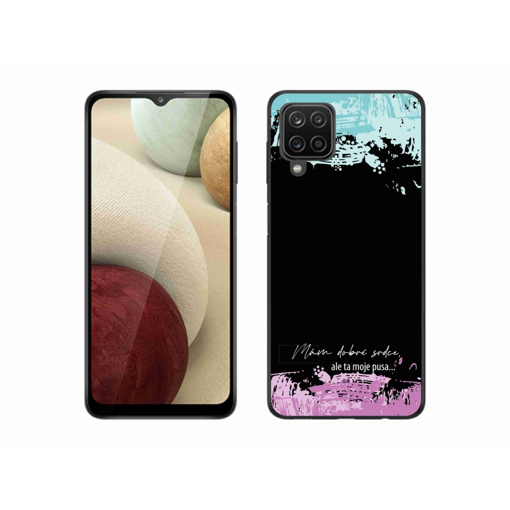 Gél borító mmCase Samsung Galaxy A12 készülékhez - vicces szöveg 3 fekete háttér