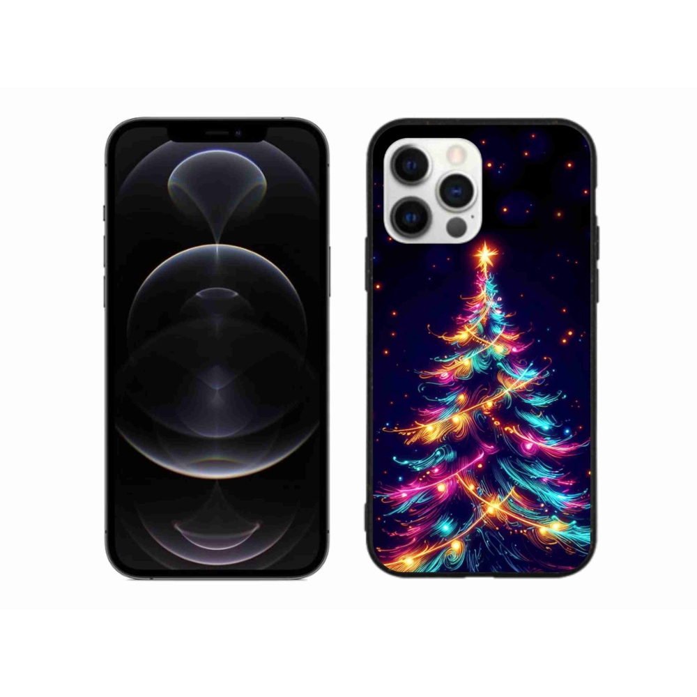 Gél borítás mmCase iPhone 12 Pro Max készülékhez - neon karácsonyfa