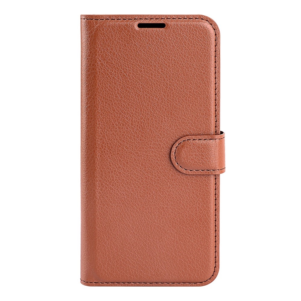 Litchi könyv tok a Xiaomi Poco M7 Pro 5G-hez - barna