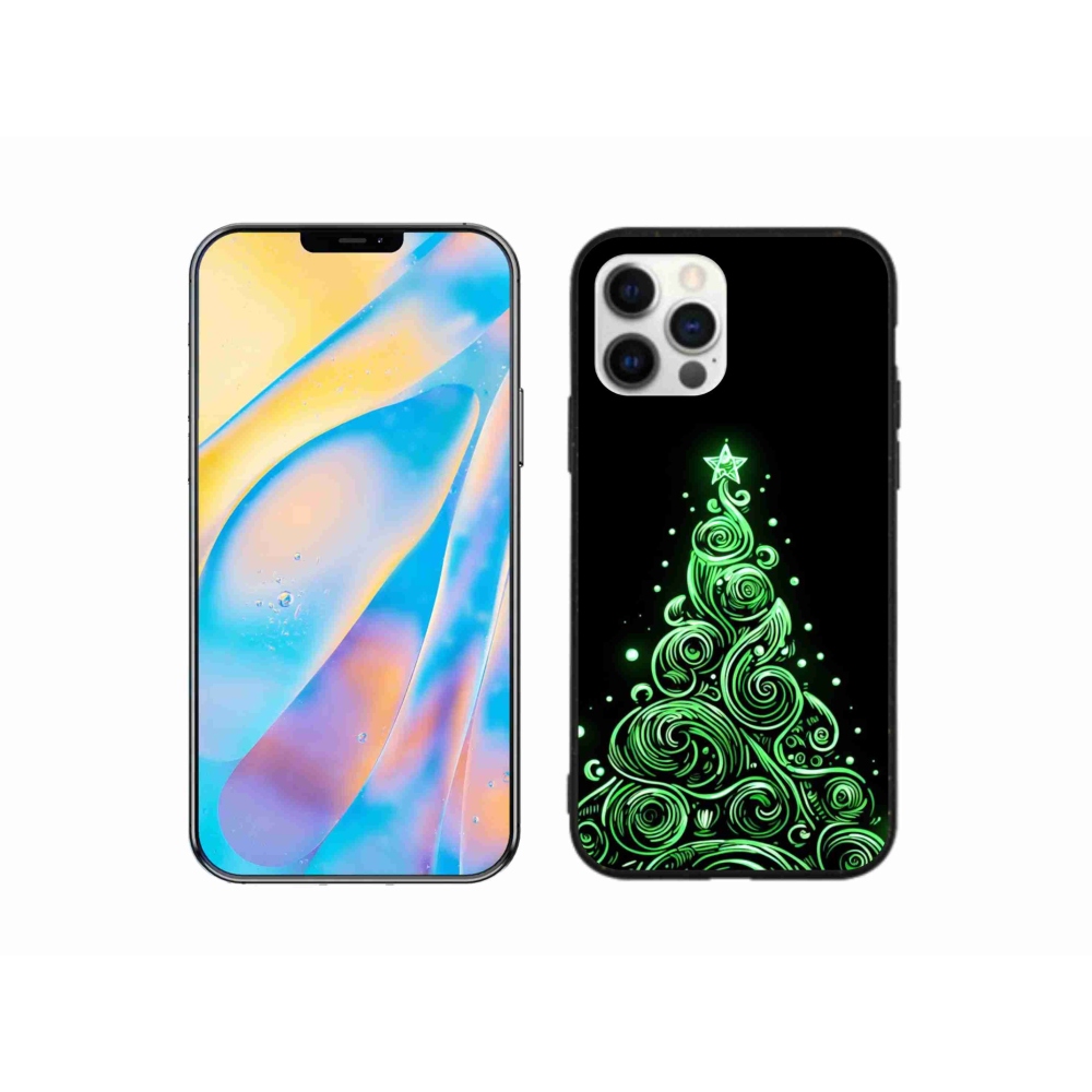 Gél borítás mmCase iPhone 12 készülékhez - neon karácsonyfa 3