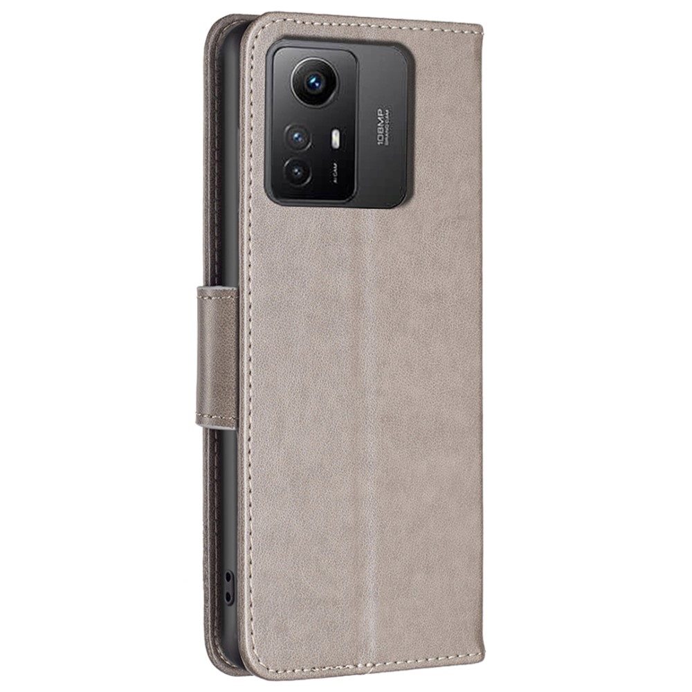 Pillangó könyv tok Xiaomi Redmi Note 12S-hez - szürke