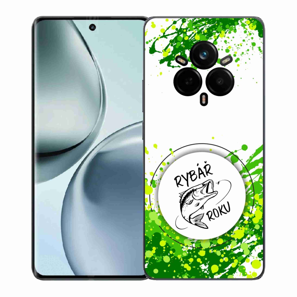 Gél borítás mmCase a Realme 14 Pro 5G-n - az év halászának fehér háttere