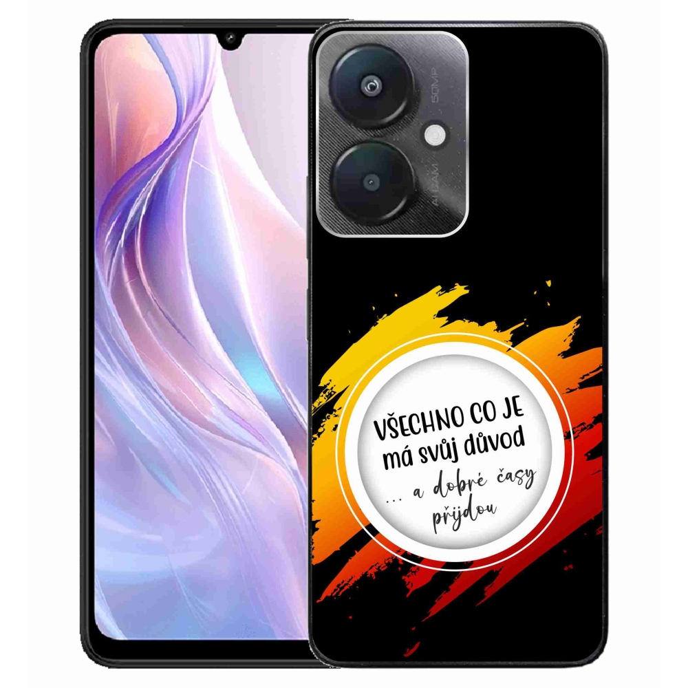 Gél borítás mmCase a Xiaomi Redmi 13C 5G számára - idézet 3 fekete háttér