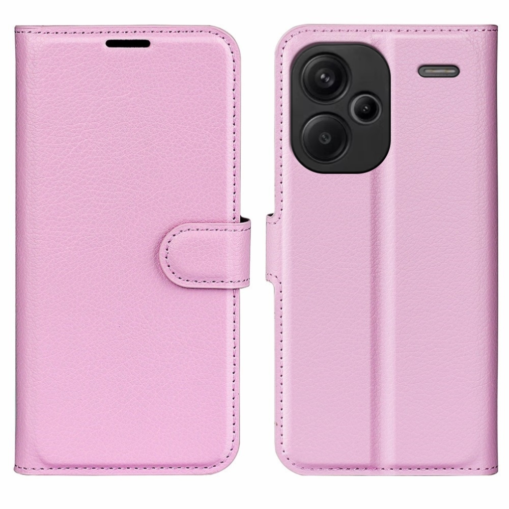 Litchi könyv tok Xiaomi Redmi Note 13 Pro+ 5G - rózsaszínű