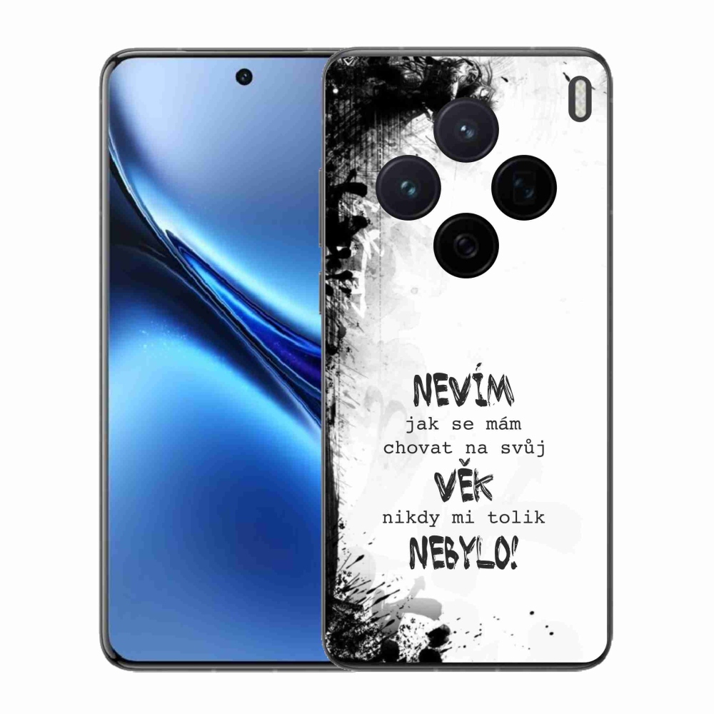 Gél borító mmCase a Vivo X200 5G készülékhez - vicces szöveg 14 fehér háttér