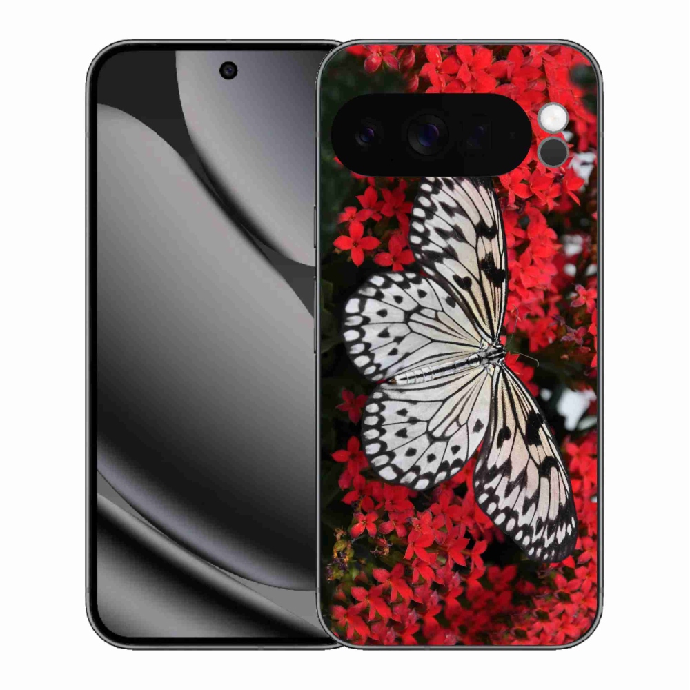 Zselés borítás mmCase a Google Pixel 10 Pro XL-hez - fekete-fehér pillangó 1