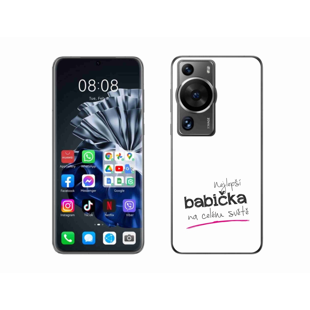 Gél borítás mmCase a Huawei P60 Pro - legjobb nagymama 4 fehér háttérrel