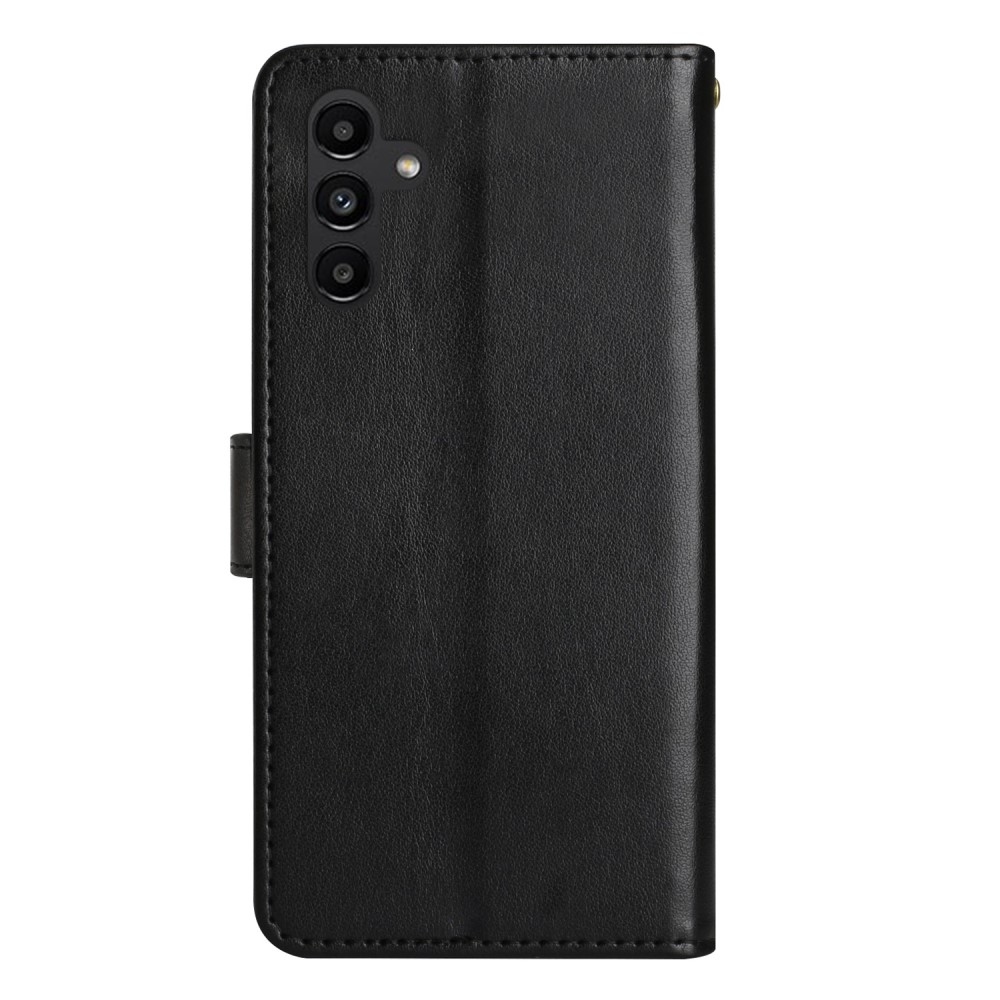 Virágok könyv tok Samsung Galaxy S25-hez - fekete