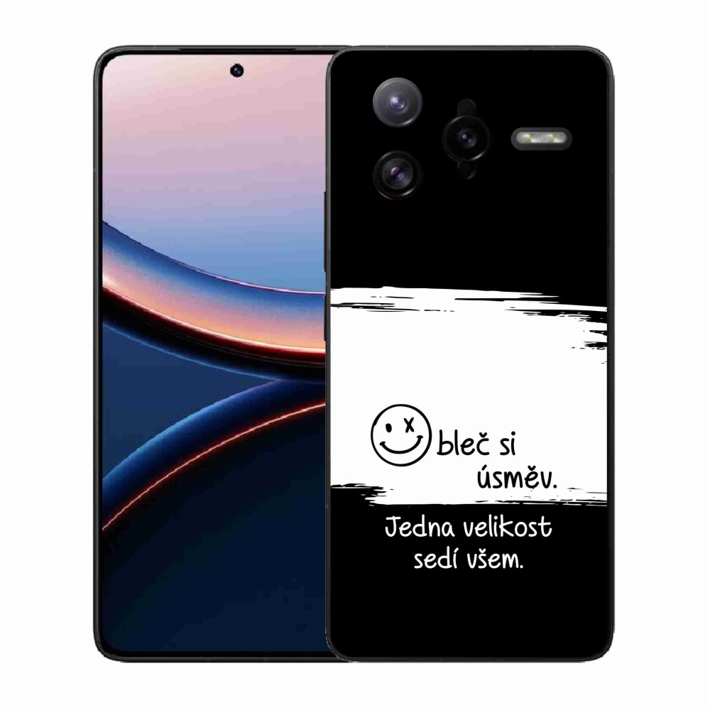 Gél borító mmCase a Xiaomi Poco F7 Ultra számára - vicces szöveg 8 fekete és fehér háttérrel