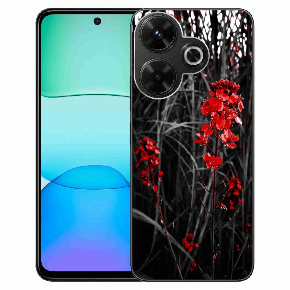 Gél borítás mmCase a Xiaomi Redmi 13 4G/Poco M6 4G - piros növényhez