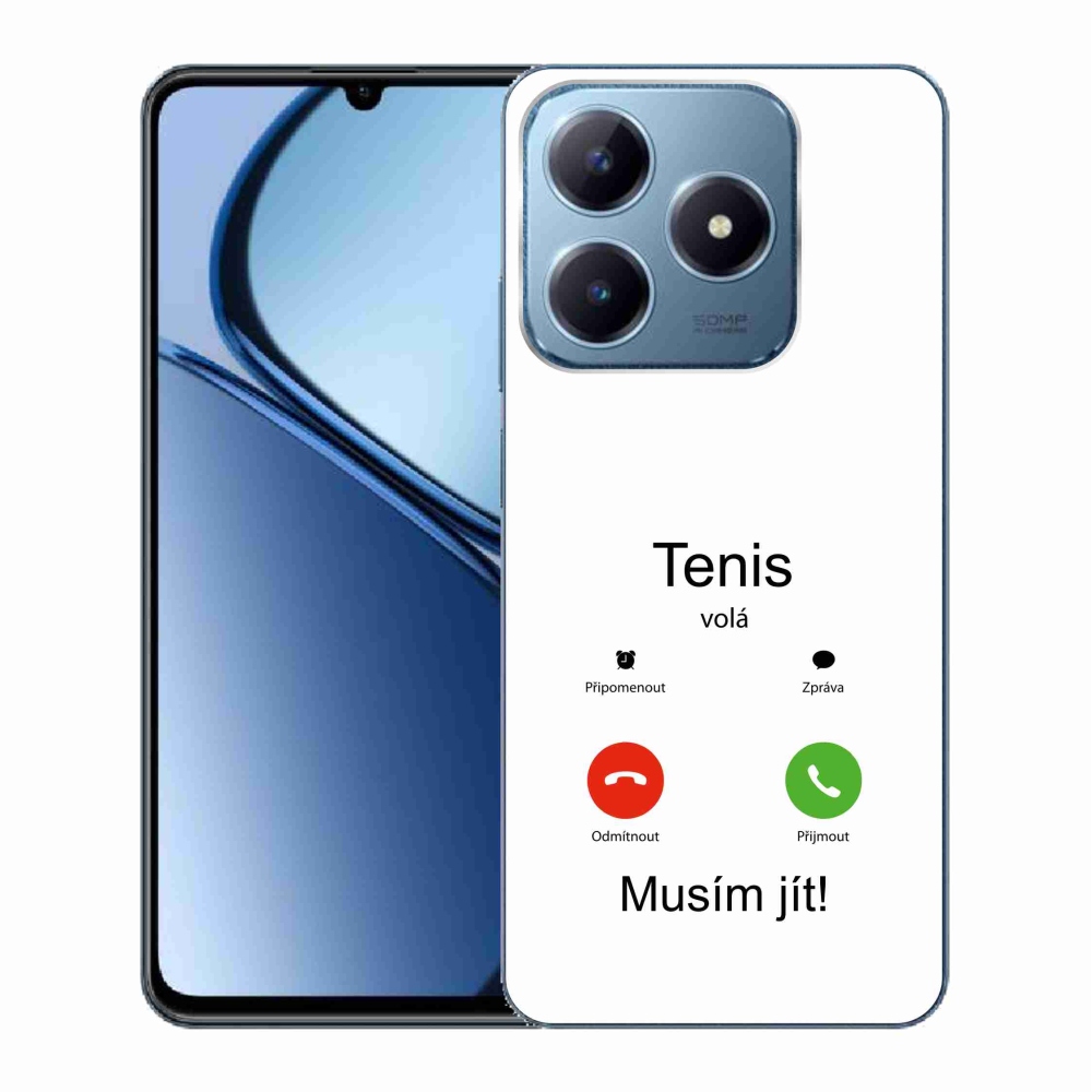 Gél borítás mmCase a Realme C63-on - teniszhívások fehér háttérrel
