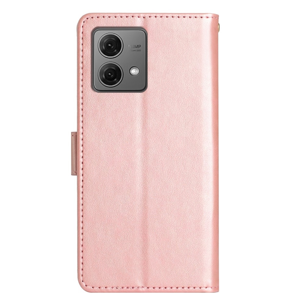 Virágok könyv tok Motorola Moto G85 5G - rózsa arany