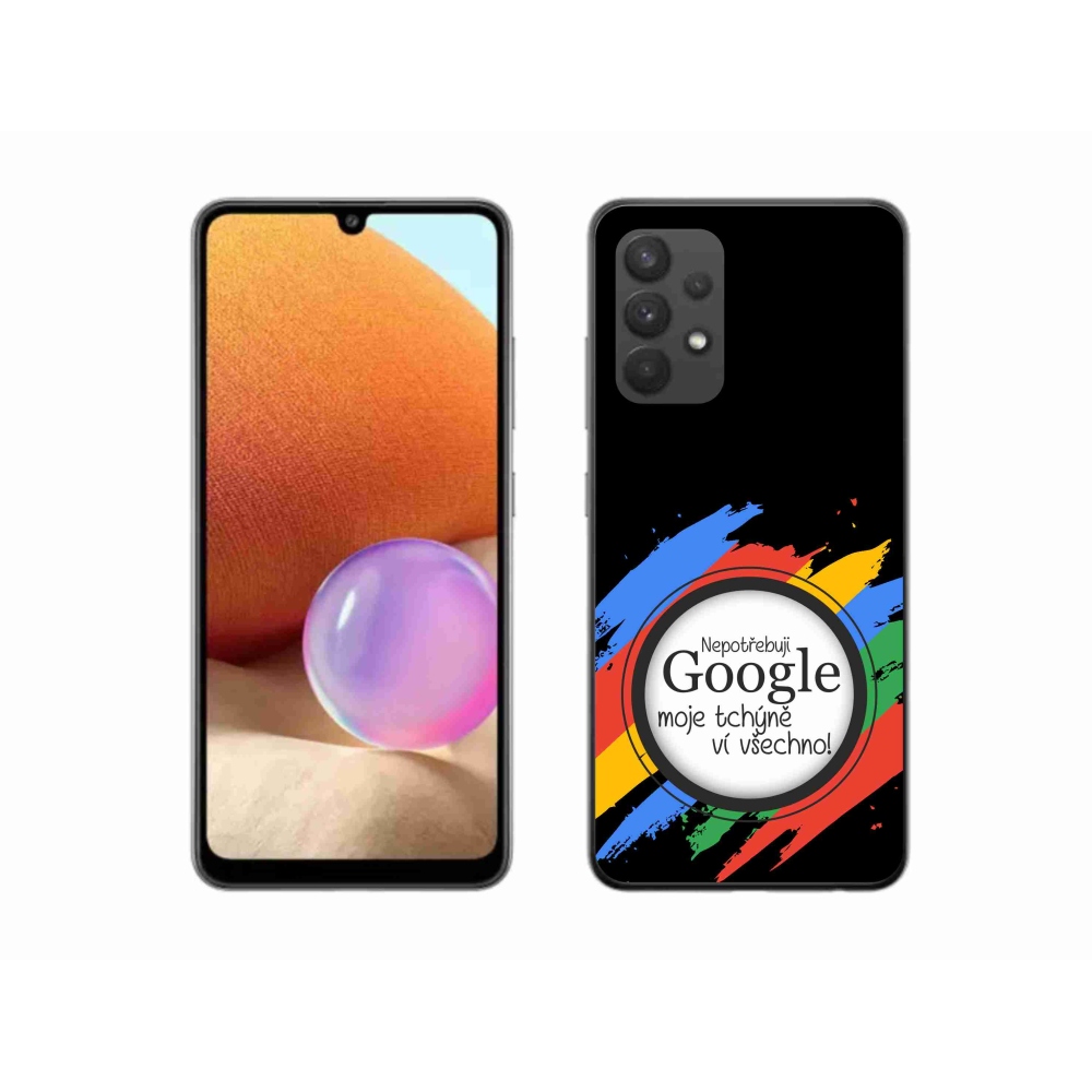 Gél borító mmCase Samsung Galaxy A32 4G - anyós mindent tud fekete háttérrel