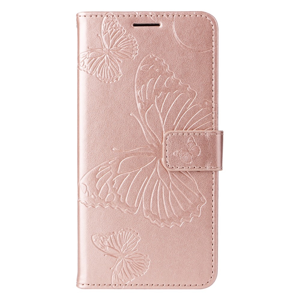 Nagy pillangó könyv tok a Xiaomi Redmi Note 13-hoz - rózsaarany színben