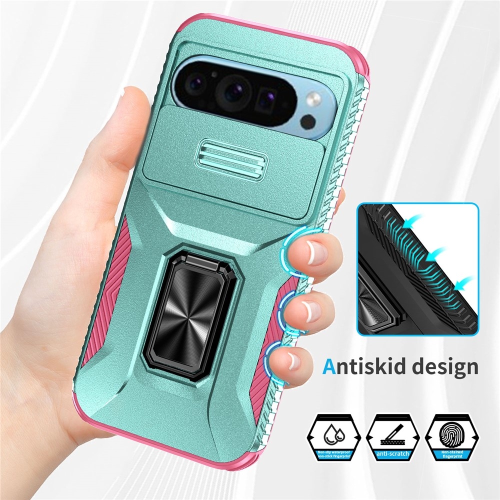 Tartós fedél a Google Pixel 10 Pro/9 Pro/9 Pixel 10 Pro/9-hez - teal/rózsaszín