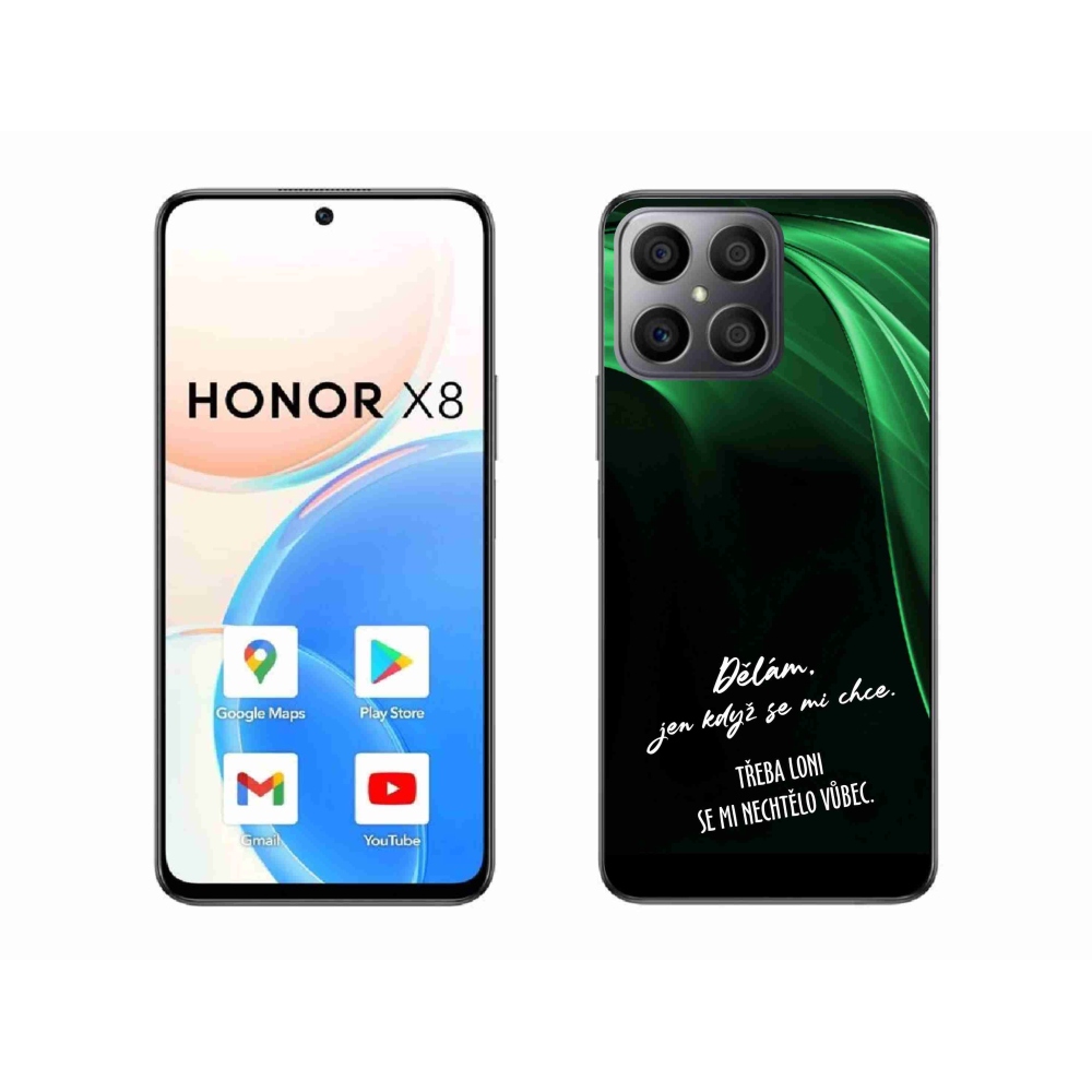 Gél borító mmCase a Honor X8 4G-hez - vicces szöveg 12 fekete háttérrel