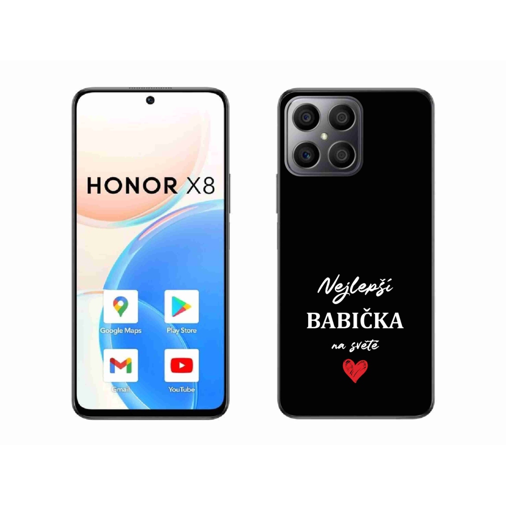Gél borítás mmCase a Honor X8 4G-hez - Best Grandma 1 fekete háttérrel
