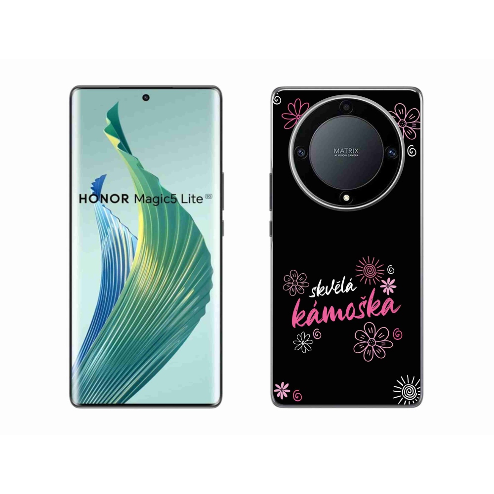 Gél borító mmCase a Honor Magic 5 Lite 5G-n - nagyszerű haver fekete háttérrel