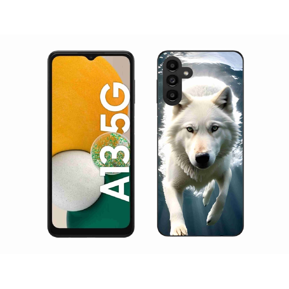 Zselés borítás mmCase Samsung Galaxy A13 5G - fehér farkas