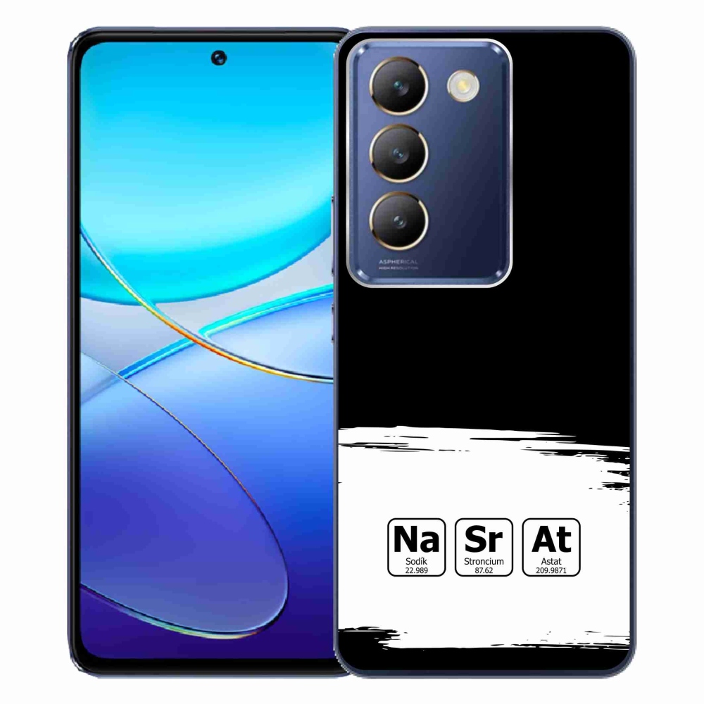 Gél borító mmCase a Vivo V40 SE 4G/5G készülékre - kémiai elemek fehér és fekete háttérrel
