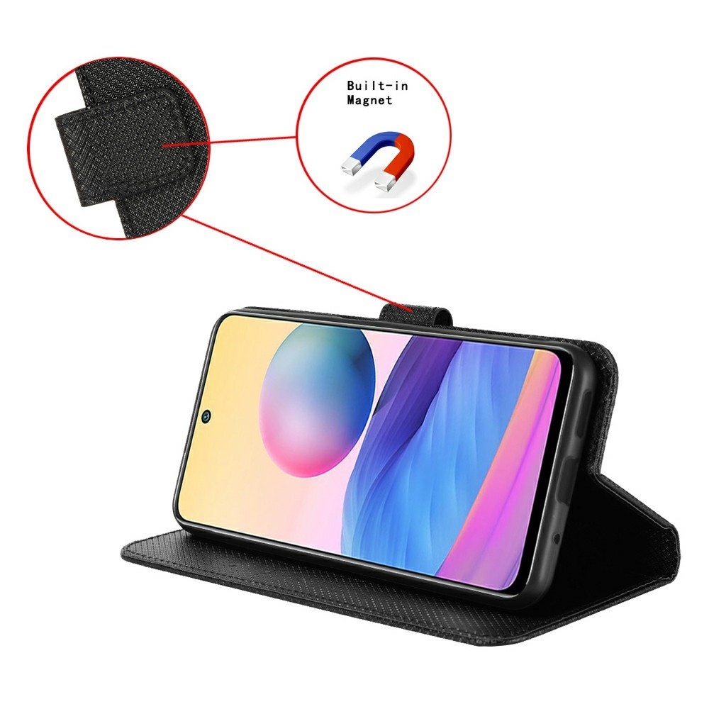 Gyémánt könyvtáska Realme Note 70T-hez - fekete