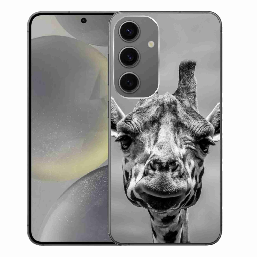 Zselés borítás mmCase Samsung Galaxy S24+ készülékhez - fekete-fehér zsiráf