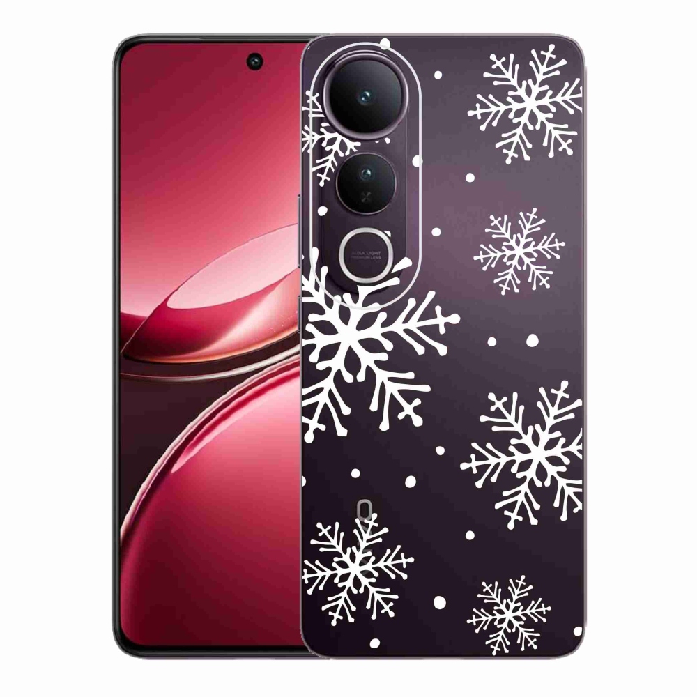Gél borítás mmCase a Vivo V50 Lite 4G/5G készülékre - fehér pelyhek átlátszó háttéren