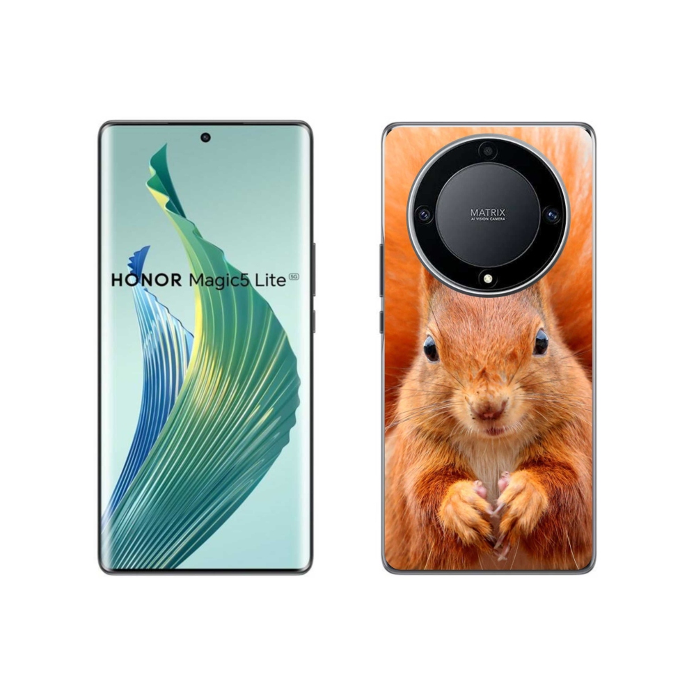 Zselés borítás mmCase a Honor Magic 5 Lite 5G számára - mókus